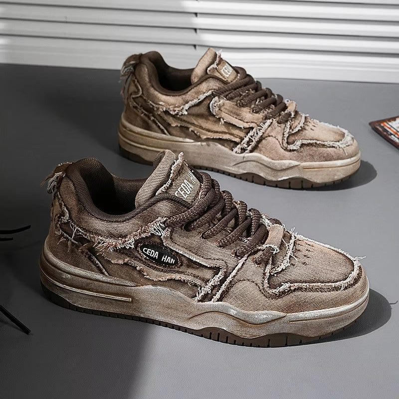 Retro Washed Denim Sneakers