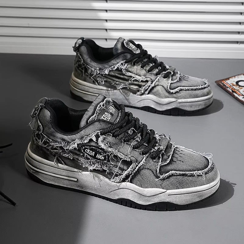 Retro Washed Denim Sneakers