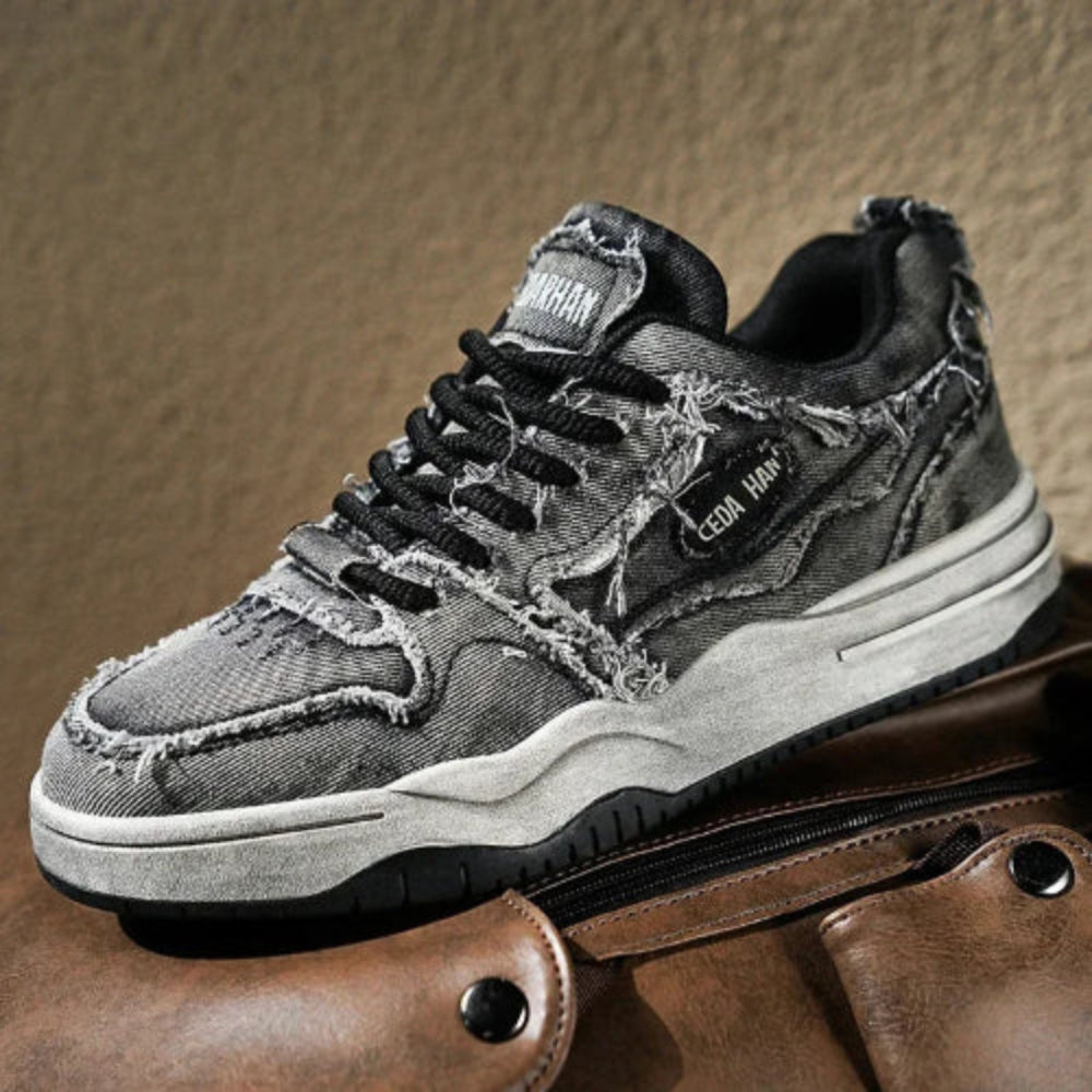 Retro Washed Denim Sneakers